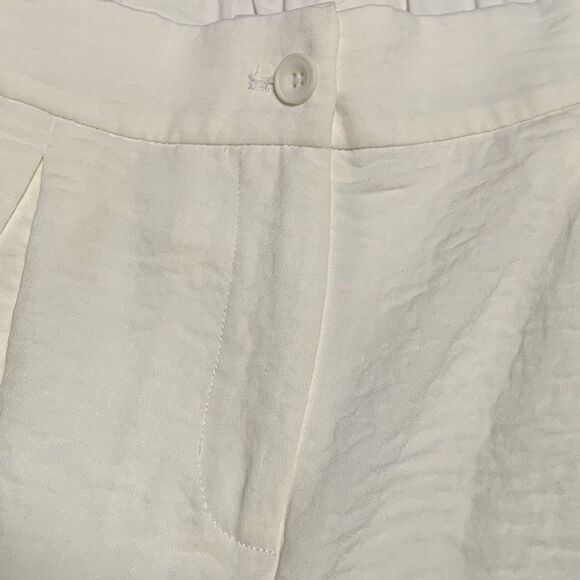 b new york Culottes Womens Medium White/Cream Wide Leg Belted Pockets Lined Boho - Picture 7 of 12